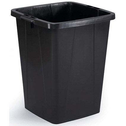 Durable Durabin Square Bin, 90 Litre, Black