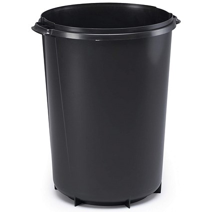 Durable Durabin Food & Freezer Safe Round Bin Base, Strong & Easy Grip Handles, 40 Litre, Black