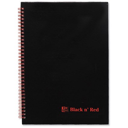 Black n Red Notebook Smart Ruled Wirebound 90gsm A5