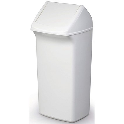 Durable Durabin Fliptop Bin, 40 Litre, White