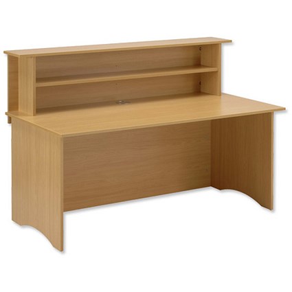 Trexus Reception Desk with Counter Box W1600xD800xH1116mm Oak