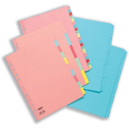 Concord Subject Dividers 230 Micron Reinforced 5-Part A4 Blue