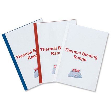 GBC Thermal Binding Covers, 4mm, Front: Clear, Back: Gloss White, A4, Pack of 100