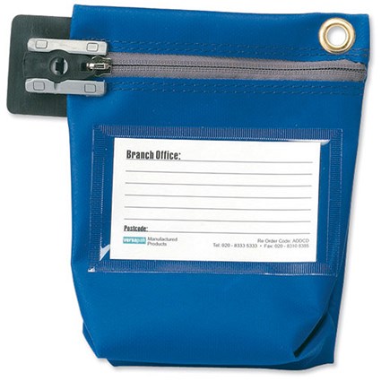 Versapak Cash Bag Tamper-Evident Zip Heavyweight Material Small W178xD50xH152mm Blue Ref CCB0-BLS