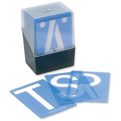 Helix Stencil Set of Letters, Numbers and pound/p Symbols - 150mm for Upper Case / 42-piece