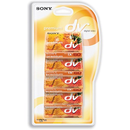Sony Mini DV Camcorder Tape 60 Mins [Pack 5]