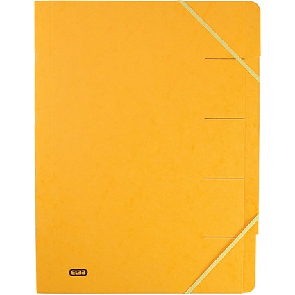 Elba Boston Part File Pressboard Elasticated 5-Part Foolscap Yellow Ref 100090168 [Pack 5]