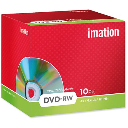 Imation DVD-RW Rewritable Disk Cased 4x Speed 120min 4.7GB [Pack 10]