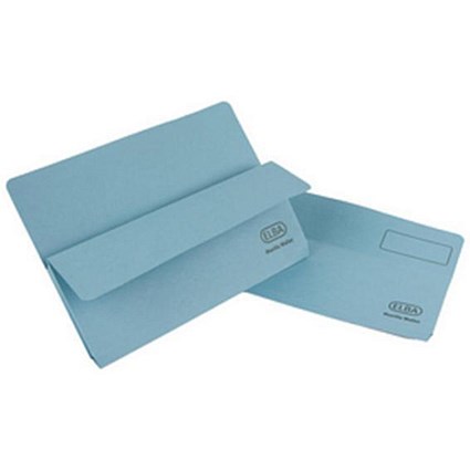 Elba Open Top Wallets, Large Gusset, Foolscap, Blue, Pack of 50