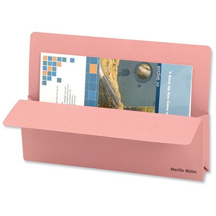 Elba Open Top Wallet Large Gussetted Capacity 38mm Foolscap Pink Ref 100090266 [Pack 50]