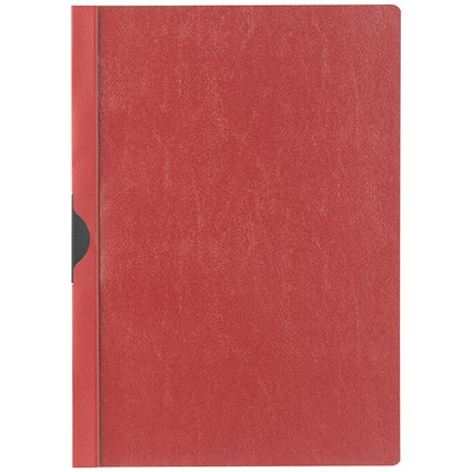 Durable Euroclip 30 Sheet Document Metal Clip File Folder, A4, Red, Pack of 25