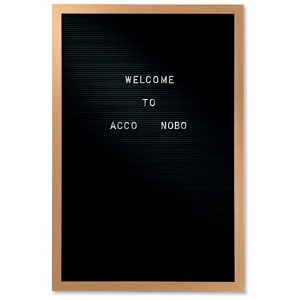 Nobo Welcome Information Letter Board with Characters Beech Frame W450xH600mm Black