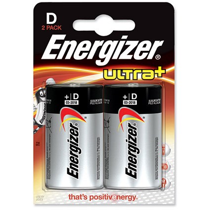 Energizer UltraPlus Battery Alkaline LR20 1.5V D [Pack 2]