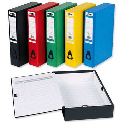 Concord Classic Box File / 75mm Spine / Foolscap / Assorted / Pack of 5