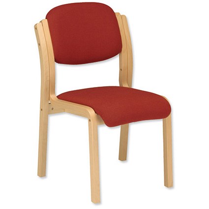 Trexus Wood Frame Side Chair - Burgundy