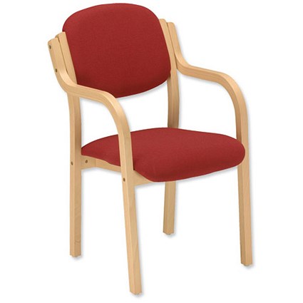 Trexus Wood Frame Armchair - Burgundy