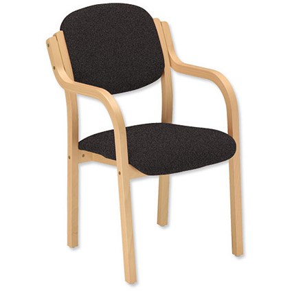 Trexus Wood Frame Armchair - Charcoal