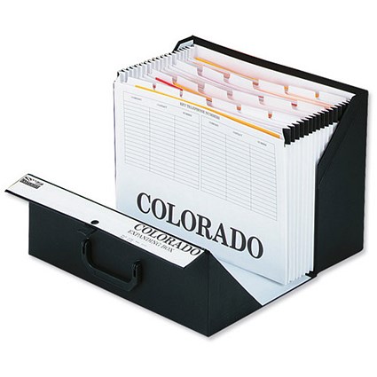 Rexel Colorado Expanding Box File / A-Z / Foolscap / Black