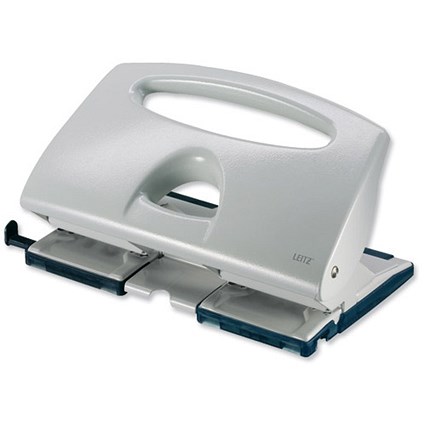 Leitz 5132 Punch 4-Hole Extra Strong with Pressed Steel Top Capacity 40x 80gsm Grey