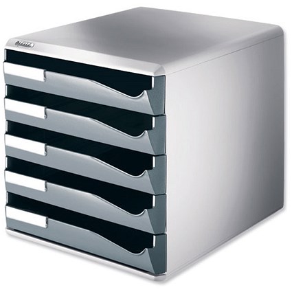 Leitz Post Set Filing Unit with 5 Drawers A4 W291xD352xH291mm Grey