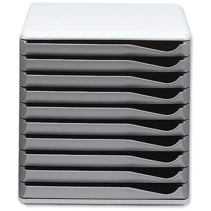 Form Set Filing Unit with 10 Drawers A4 Grey