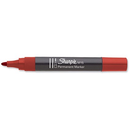 Sharpie M15 Permanent Marker / Bullet Tip / Red / Pack of 12