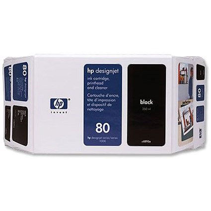 Hewlett Packard [HP] No. 80 Inkjet Dye Cartridge Value Pack 350 ml Black Ref C4890A
