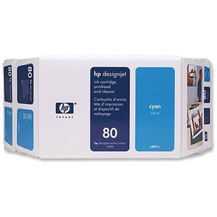 Hewlett Packard [HP] No. 80 Inkjet Dye Cartridge Value Pack 350ml Cyan Ref C4891A