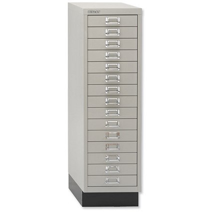 Bisley Multidrawer Cabinet Non-locking 15-Drawer each H51mm W279xD408xH940mm Goose Grey Ref 39-15