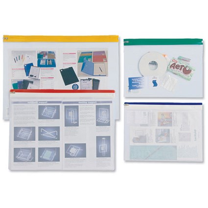 A3 Heavyduty Zip Filing Pouches / Assorted Seal / Pack of 5