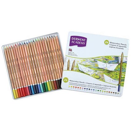 Derwent Academy Watercolour Pencils / Assorted Colours / Pack of 24
