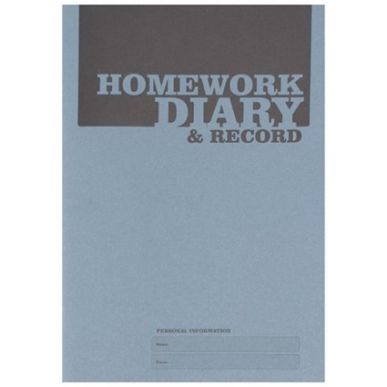 Silvine Homework Diary With Printed Layout A5 96 Page Blue (Pack 20) -