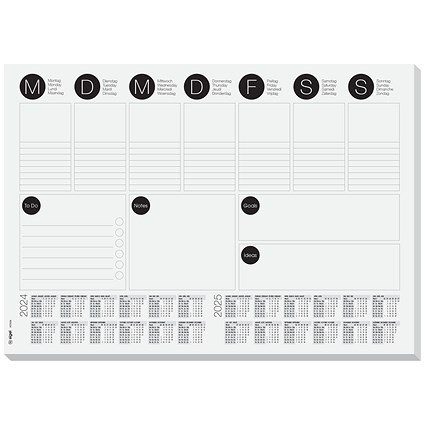 Sigel Desk Pad, Weekly Planner with 2 Year Planner, A3, 80gsm, 30 Sheets