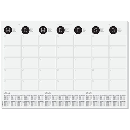 Sigel Desk Pad, Wall Calendar Monthly Planner with 3 Year Calendar, 595 x 410mm, 120gsm, 12 Sheets