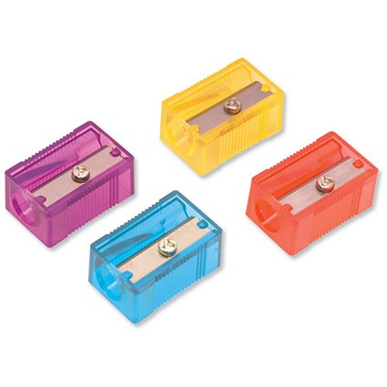 Pencil Sharpener / Anti-tamper / Screw 1 Hole / Assorted Colours / Pack of 10