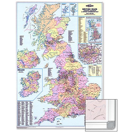 Map Marketing Counties Districts Unitary Authorities Map Framed 12.5 Miles/inch W866xH1236mm