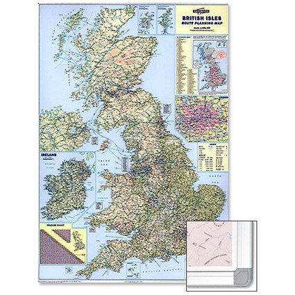 Map Marketing British Isles Motoring Map Framed 12.5 Miles to 1 inch Scale W866xH1236mm