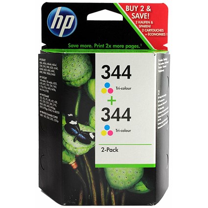 HP 344 Colour Ink Cartridges (Twin Pack)