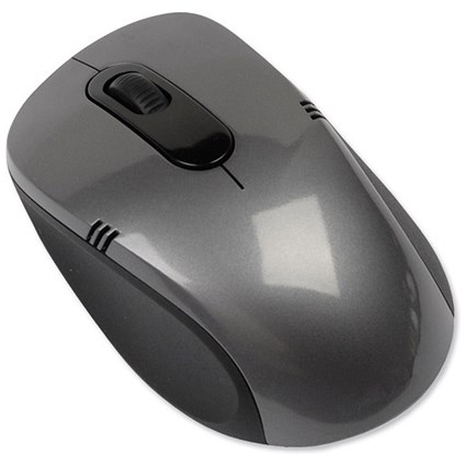 Compucessory Wireless Optical Notebook Mouse 15m Range Extra Small Receiver 2.4GHz Silver Grey