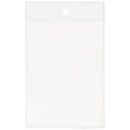 Durable Protective Label Pocket With Hanging Hole, A7, Clear, Pack of 100