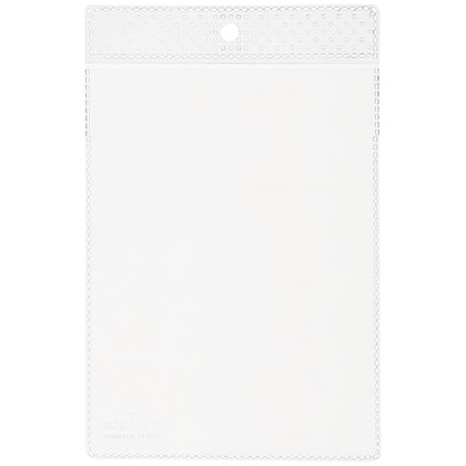 Durable Protective Label Pocket With Hanging Hole, A6, Clear, Pack of 100