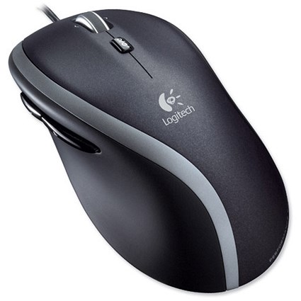 Logitech M500 Corded Laser Mouse Soft Side Grips Forward/Back Buttons Hyper-fast Scrolling