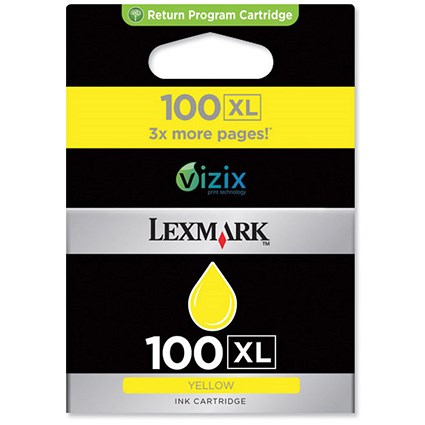 Lexmark 100XL High Yield Yellow Inkjet Cartridge