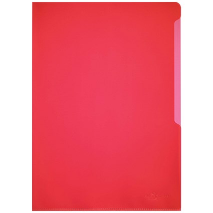 Durable A4 Flush Document Wallet Folders, Red, Pack of 100