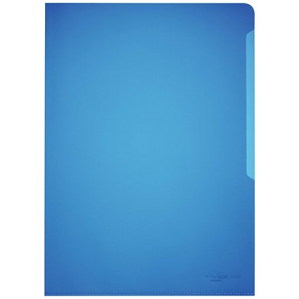 Durable A4 Cut Flush Document Wallet Folders, Blue, Pack of 100