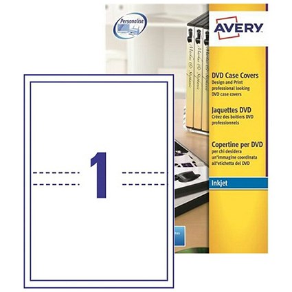 Avery DVD Case Inkjet Inserts / 273x183mm / J8437-25 / Pack of 25