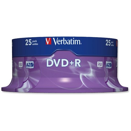 Verbatim DVD+R Recordable Disk Write-once Spindle 16x Speed 120min 4.7Gb [Pack 25]