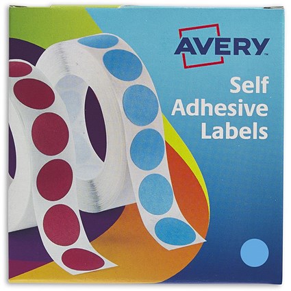 Avery Labels in Dispenser Round 19mm Diameter Blue (Pack 1120 Labels) 24-509