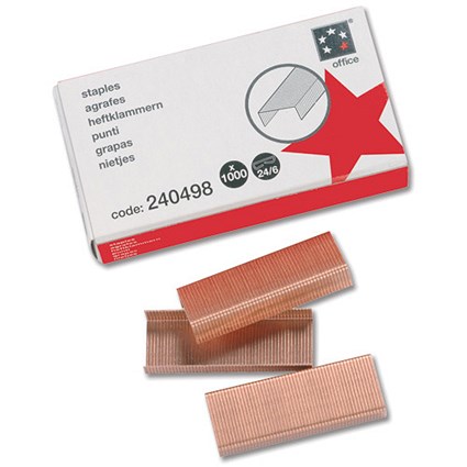 5 Star Staples 24-6 Coppered [Box 1000]