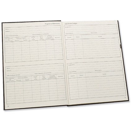 Guildhall Combined Company Register 298x210mm Black